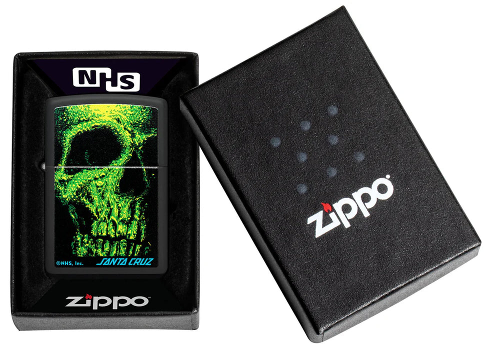 Zippo Santa Cruz Skull Black Matte - Kveikjari