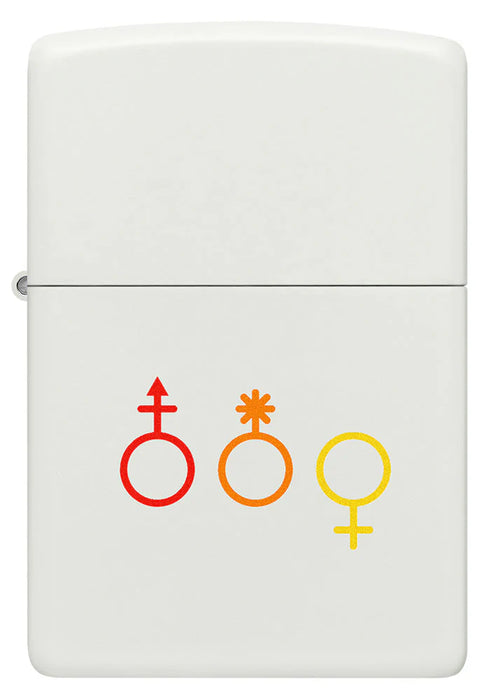 Zippo Gender Icons White Matte - Kveikjari