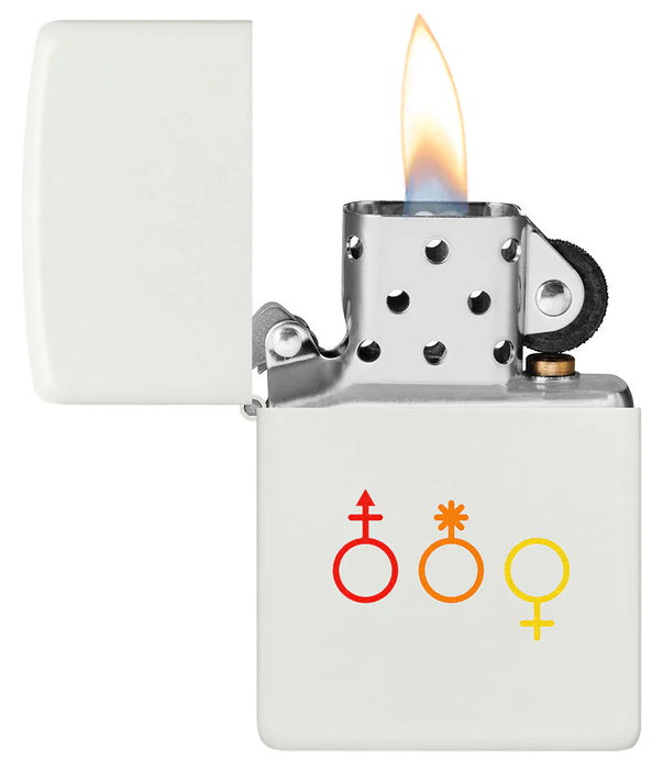 Zippo Gender Icons White Matte - Kveikjari