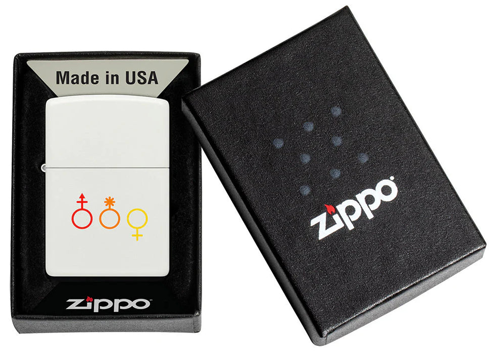 Zippo Gender Icons White Matte - Kveikjari