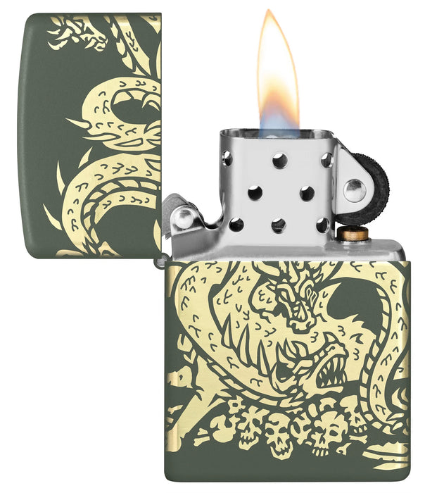 Zippo Dragon Green Matte - Kveikjari