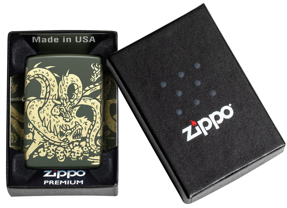 Zippo Dragon Green Matte - Kveikjari